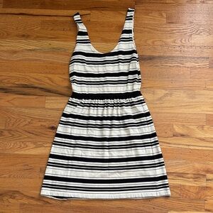 J. Crew Black and White Striped Mini Dress